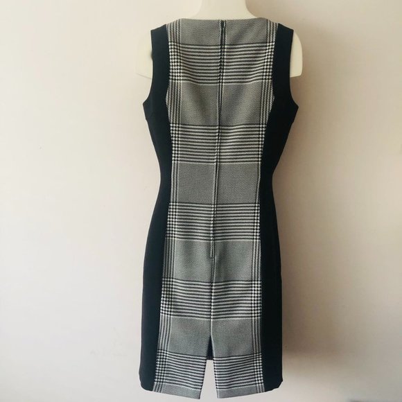 H&M Plaid Sleeveless Midi Dress in Black, Gray and White with Black Accents S 8 - Picture 8 of 14